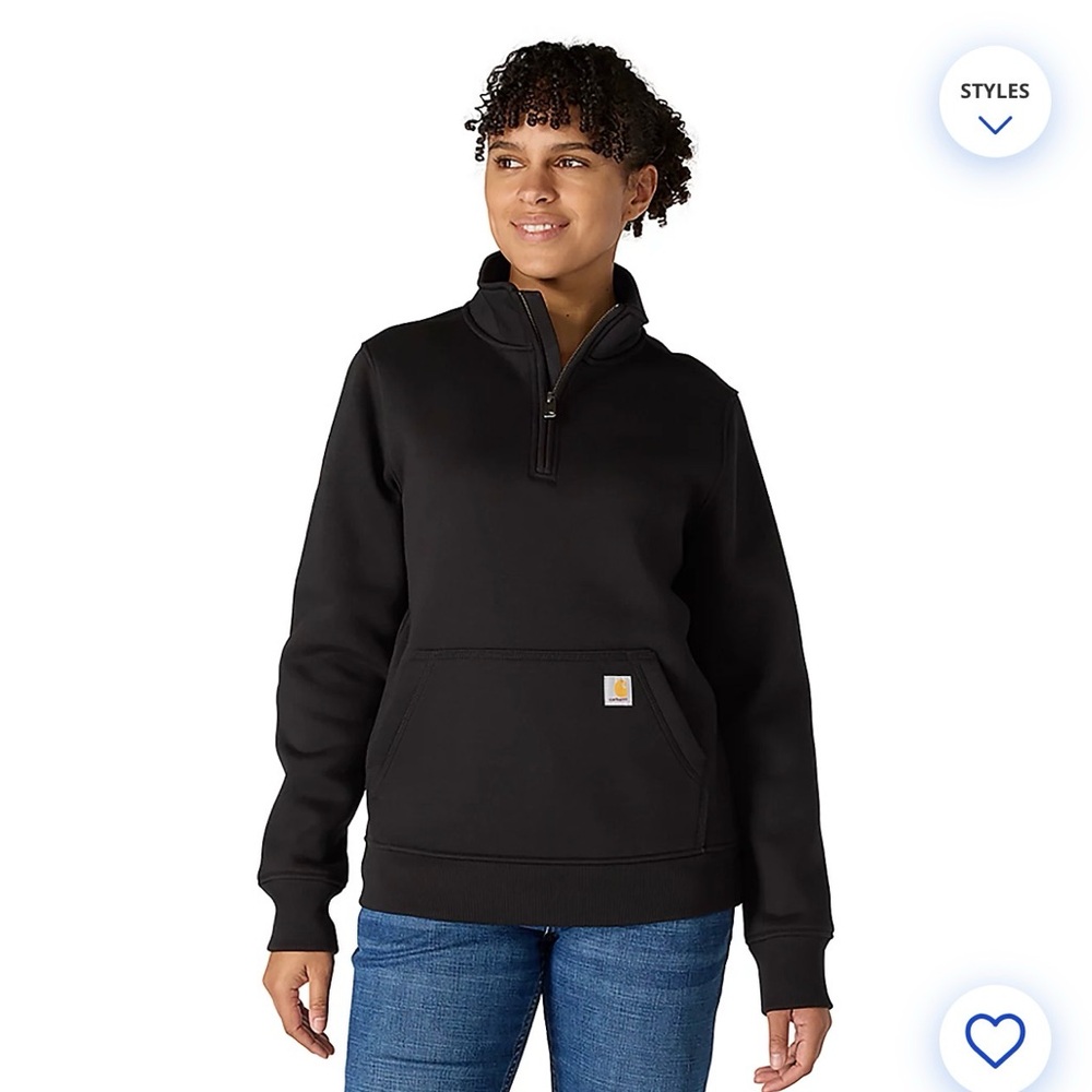 Carhartt Women’s 2XL Black Quarter-Zip Workwear Pullover